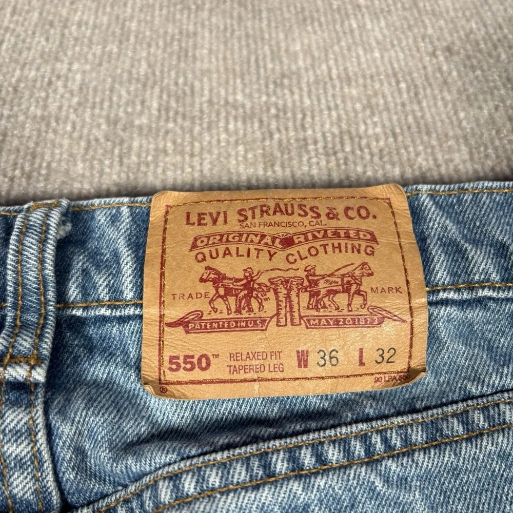 Vintage‎ Levis 550 Jeans Mens 34x32 (Tag 36x32) Relaxed Tapered Blue Denim 90s
